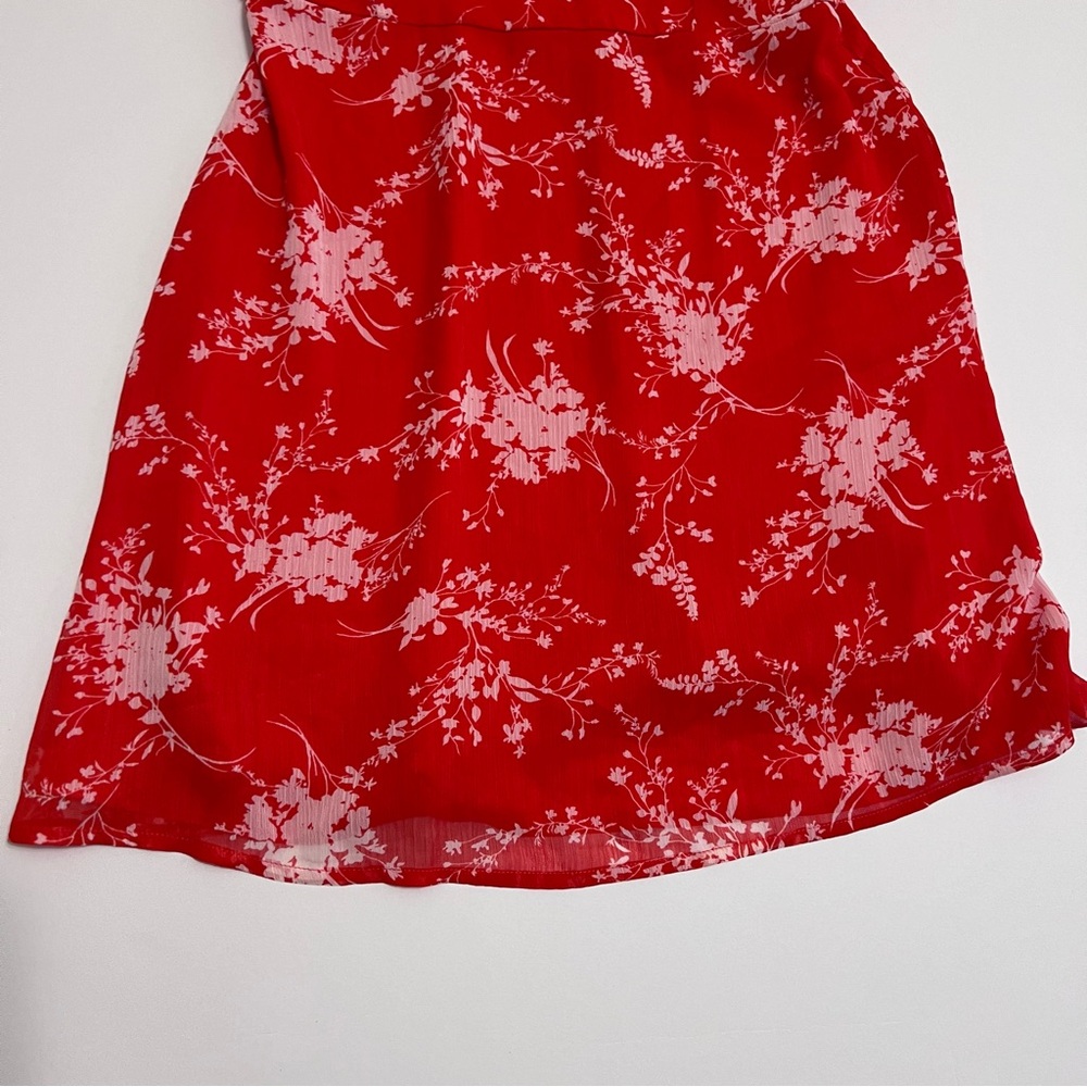 All In Favor Red Floral Ruffle Mini dress - Picture 6 of 9